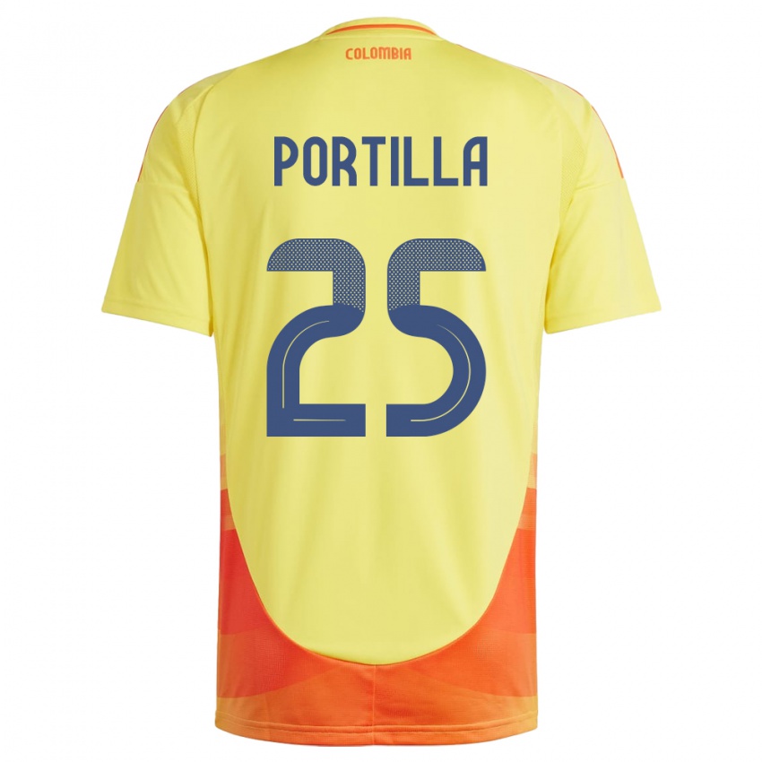 Criança Camisola Colômbia Juan Portilla #25 Amarelo Principal 24-26 Camisa Brasil