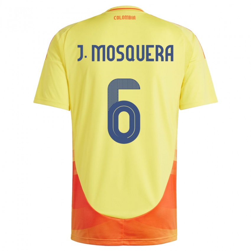 Criança Camisola Colômbia Juan Mosquera #6 Amarelo Principal 24-26 Camisa Brasil