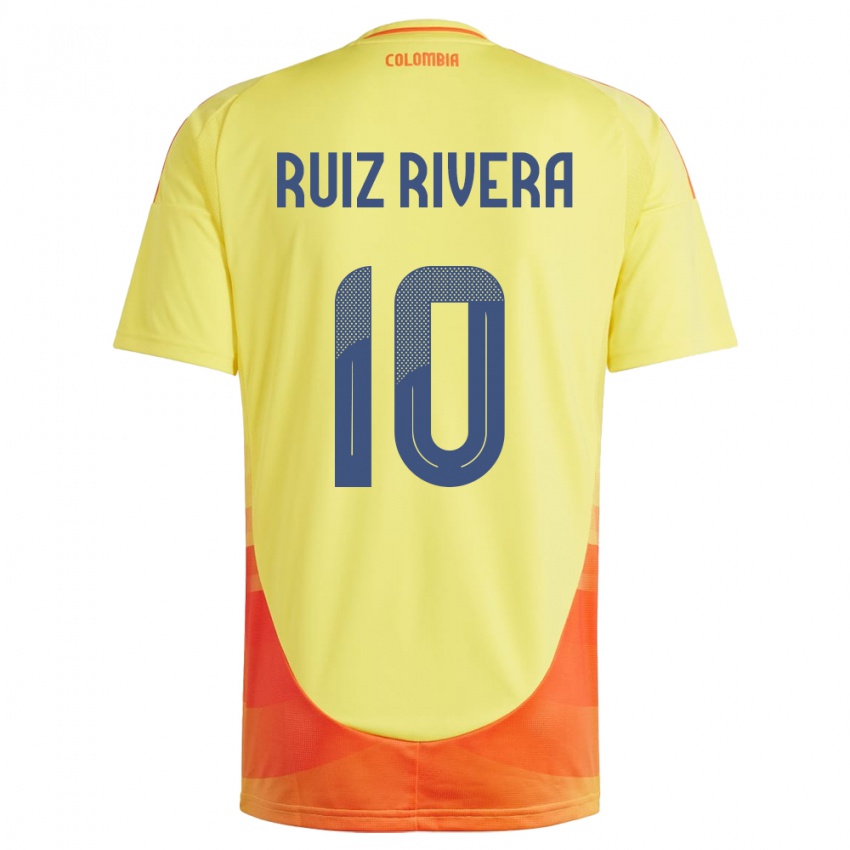 Criança Camisola Colômbia Daniel Ruiz Rivera #10 Amarelo Principal 24-26 Camisa Brasil