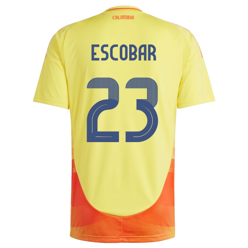 Criança Camisola Colômbia Josen Escobar #23 Amarelo Principal 24-26 Camisa Brasil