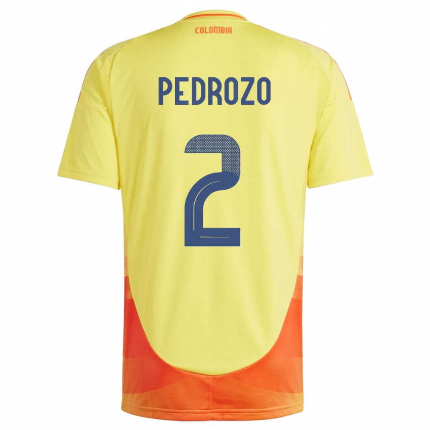 Criança Camisola Colômbia Daniel Pedrozo #2 Amarelo Principal 24-26 Camisa Brasil