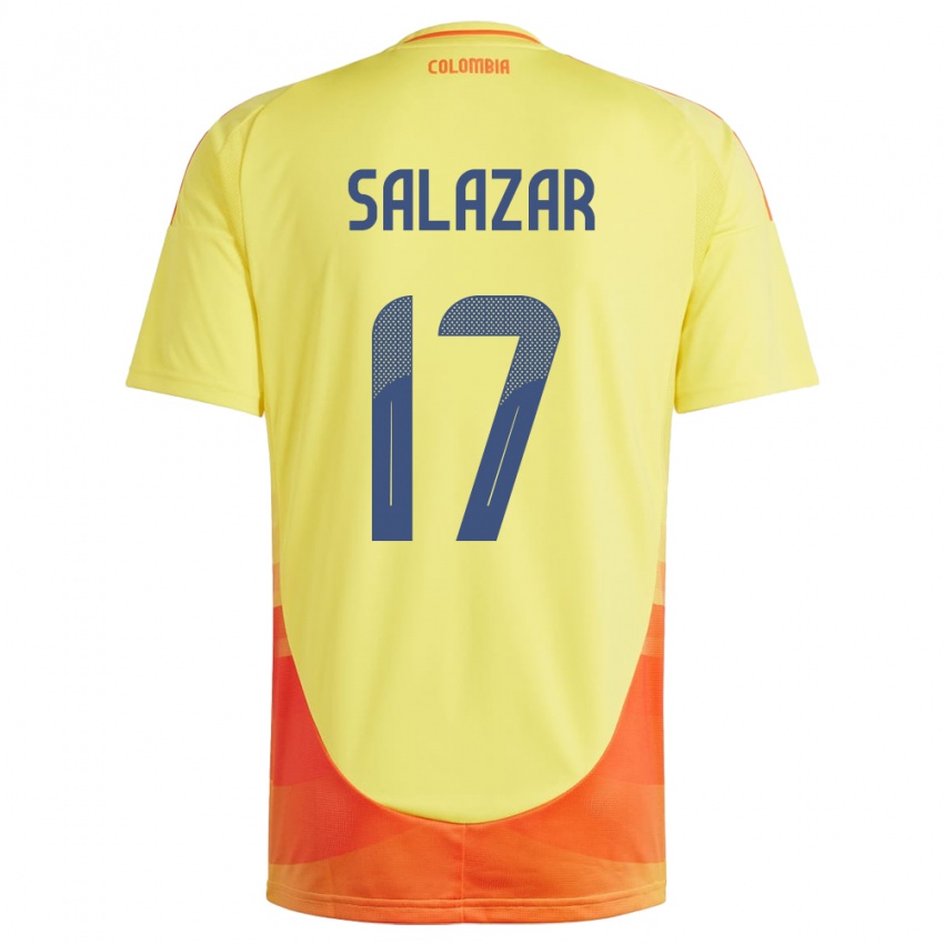 Criança Camisola Colômbia Andrés Salazar #17 Amarelo Principal 24-26 Camisa Brasil