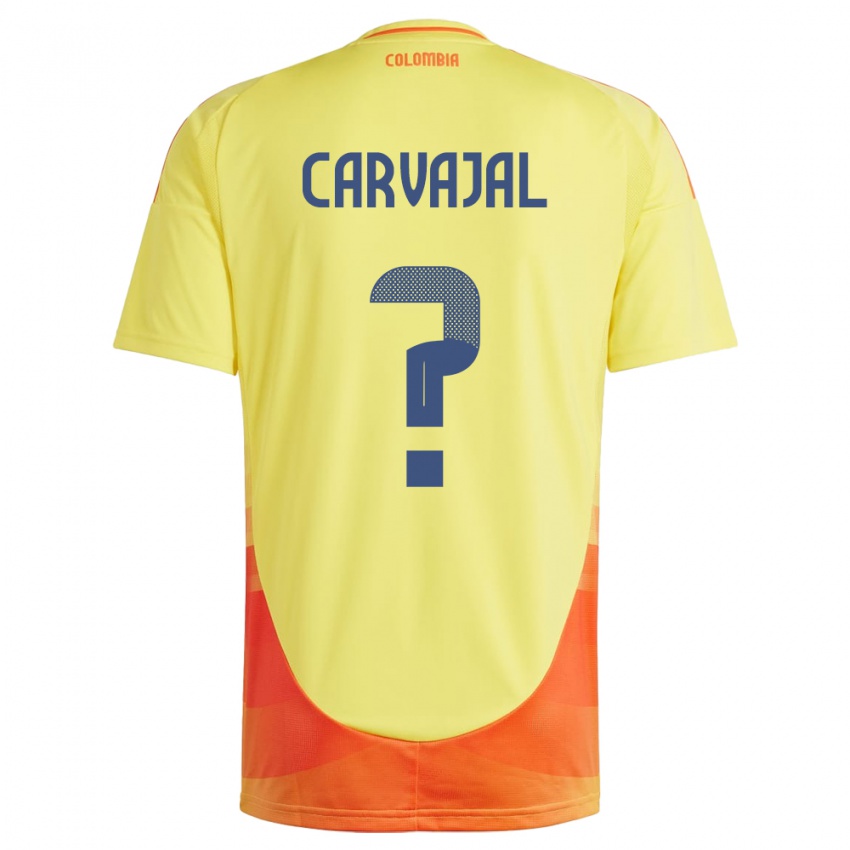 Criança Camisola Colômbia Juan Carvajal #0 Amarelo Principal 24-26 Camisa Brasil