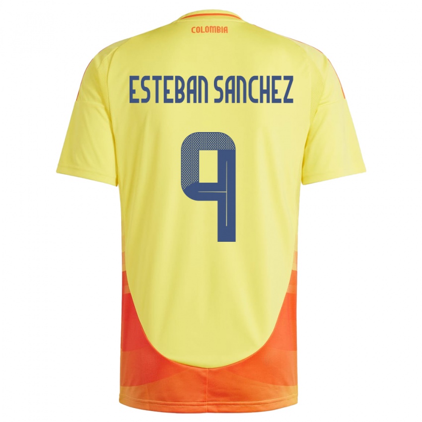 Criança Camisola Colômbia Juan Esteban Sánchez #9 Amarelo Principal 24-26 Camisa Brasil