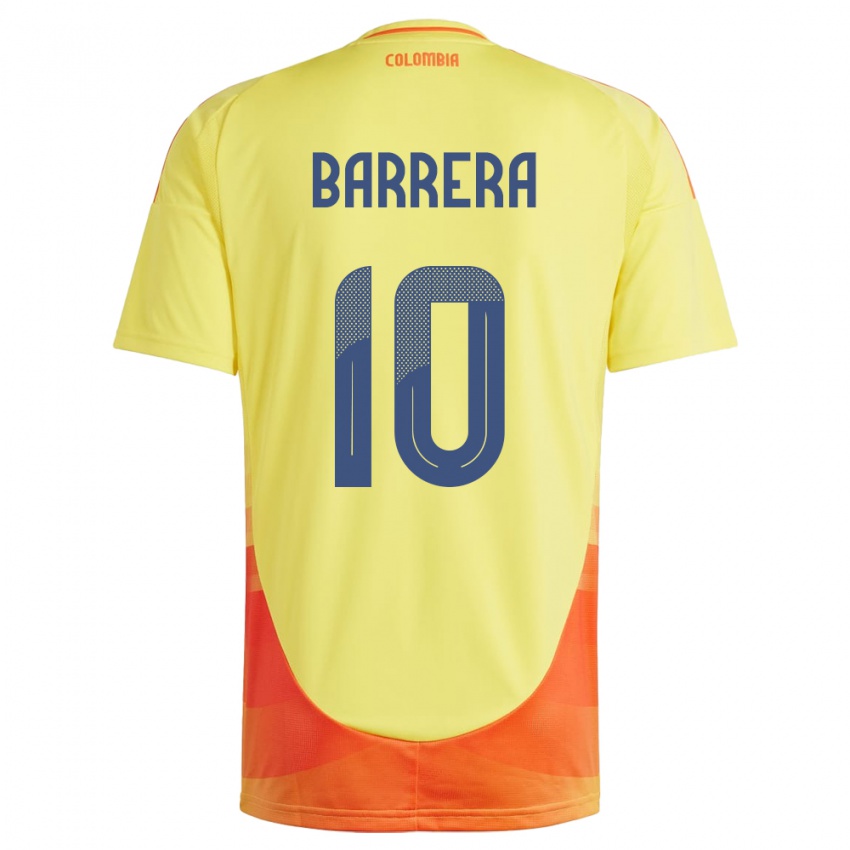 Criança Camisola Colômbia Jordan Barrera #10 Amarelo Principal 24-26 Camisa Brasil