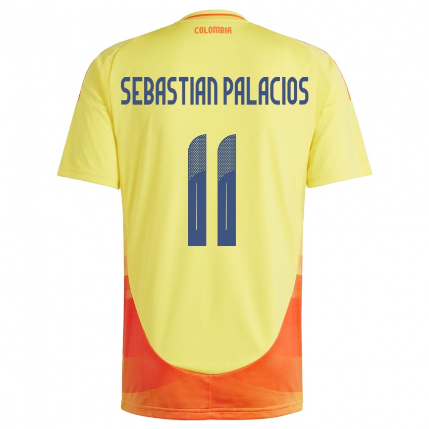 Criança Camisola Colômbia Juan Sebastián Palacios #11 Amarelo Principal 24-26 Camisa Brasil