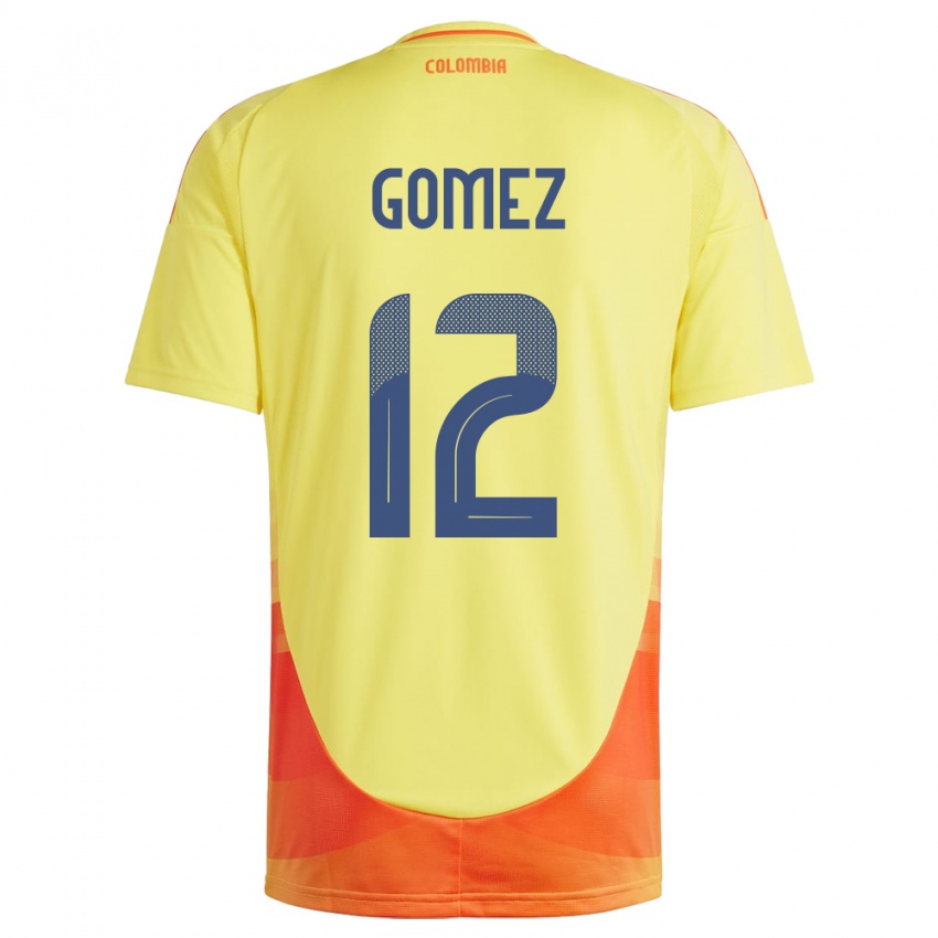 Criança Camisola Colômbia Juan Gómez #12 Amarelo Principal 24-26 Camisa Brasil