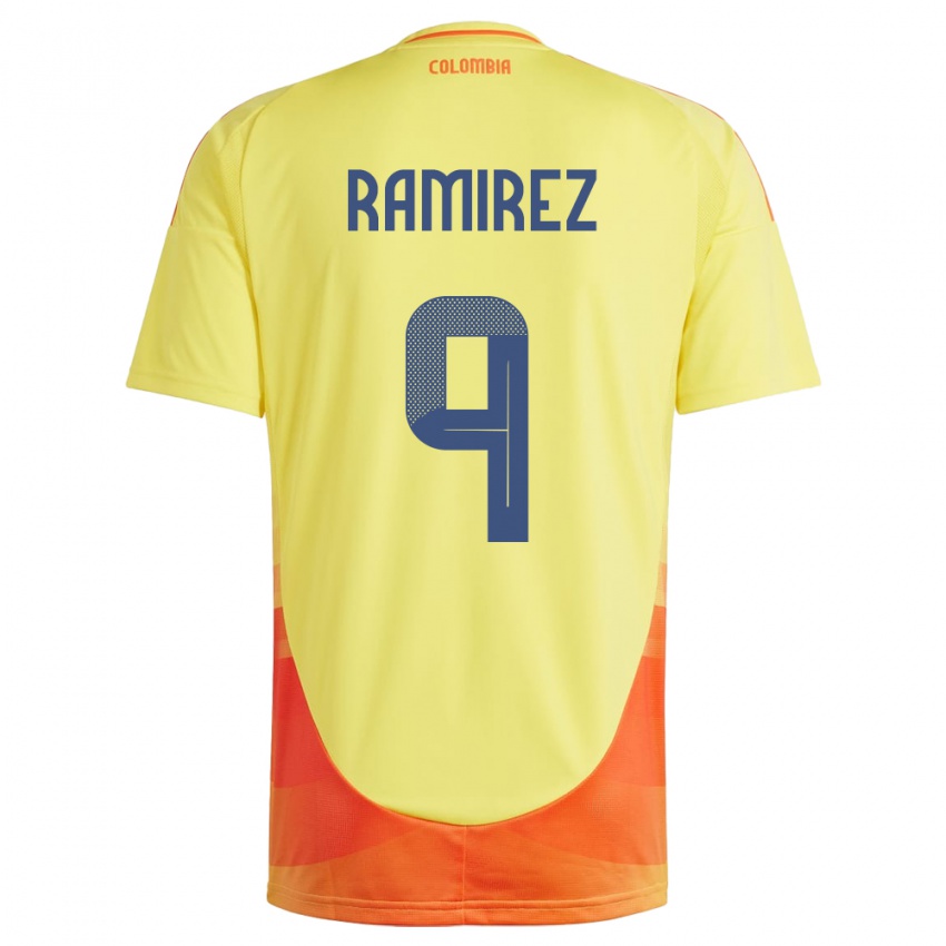 Criança Camisola Colômbia Mayra Ramírez #9 Amarelo Principal 24-26 Camisa Brasil