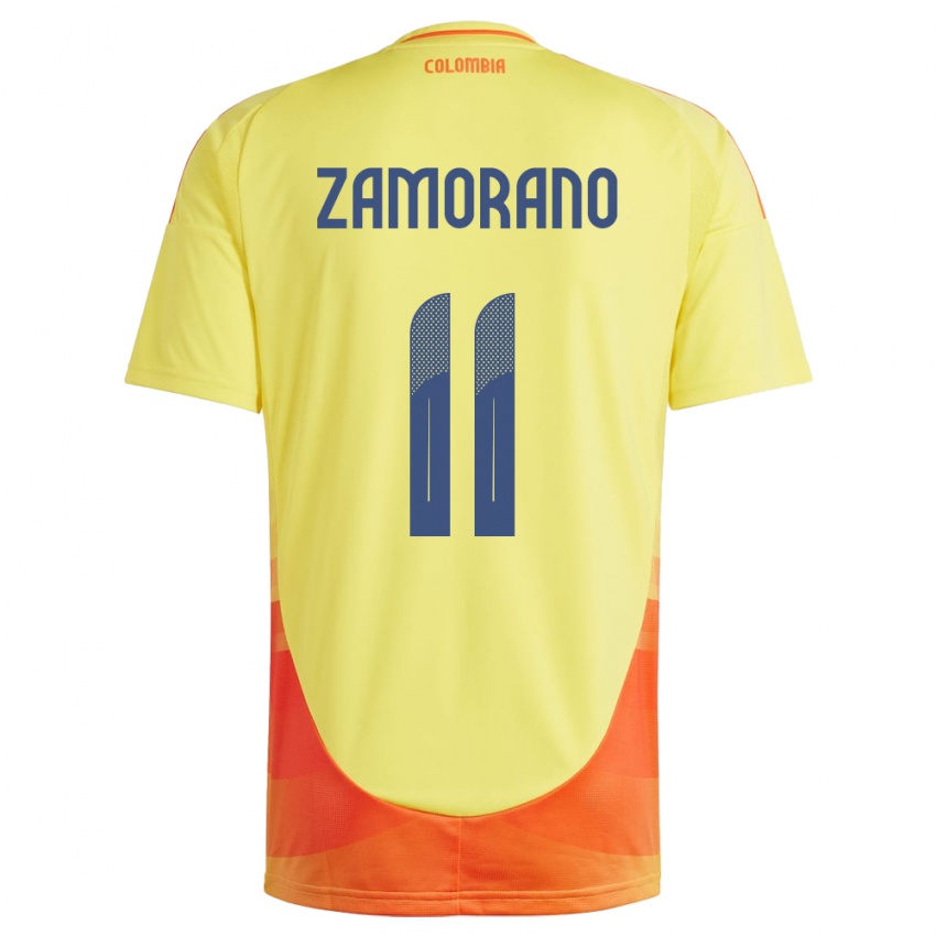 Criança Camisola Colômbia Mariana Zamorano #11 Amarelo Principal 24-26 Camisa Brasil