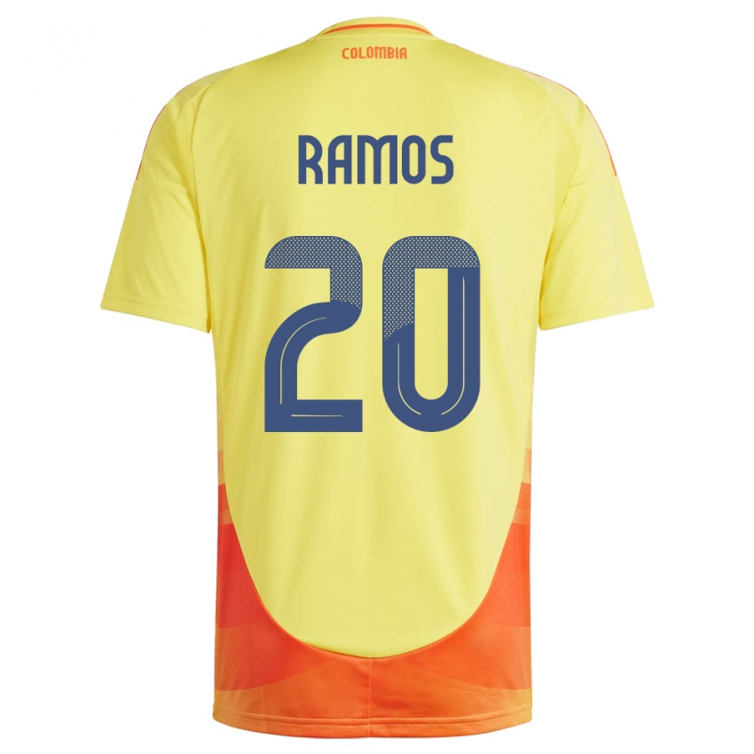 Criança Camisola Colômbia Mónica Ramos #20 Amarelo Principal 24-26 Camisa Brasil