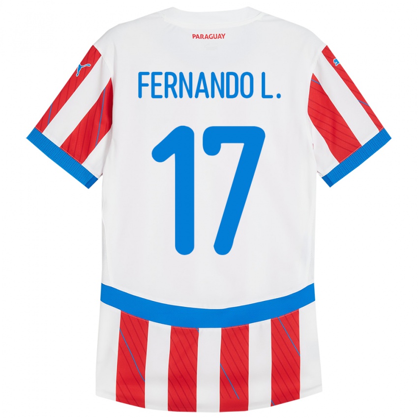 Criança Camisola Paraguai Fernando Leguizamón #17 Branco Vermelho Principal 24-26 Camisa Brasil