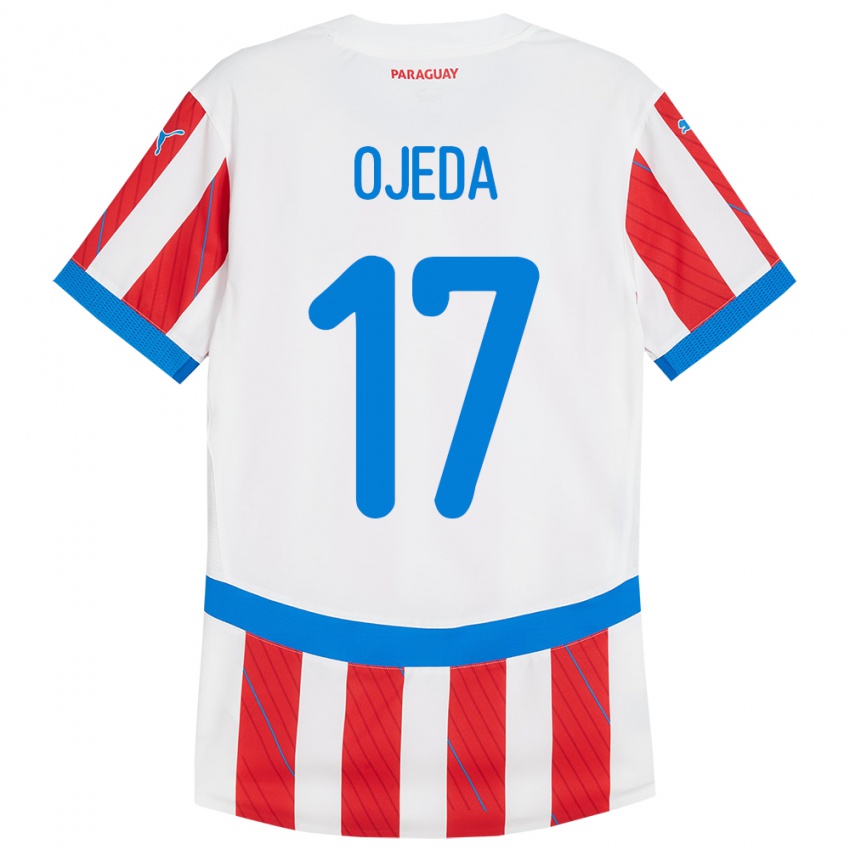 Criança Camisola Paraguai Deisy Ojeda #17 Branco Vermelho Principal 24-26 Camisa Brasil