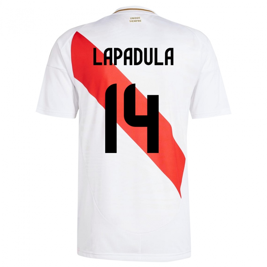 Criança Camisola Peru Gianluca Lapadula #14 Branco Principal 24-26 Camisa Brasil