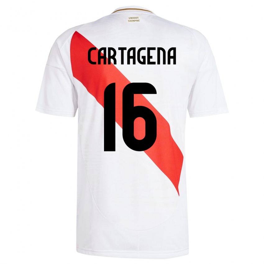 Criança Camisola Peru Wilder Cartagena #16 Branco Principal 24-26 Camisa Brasil