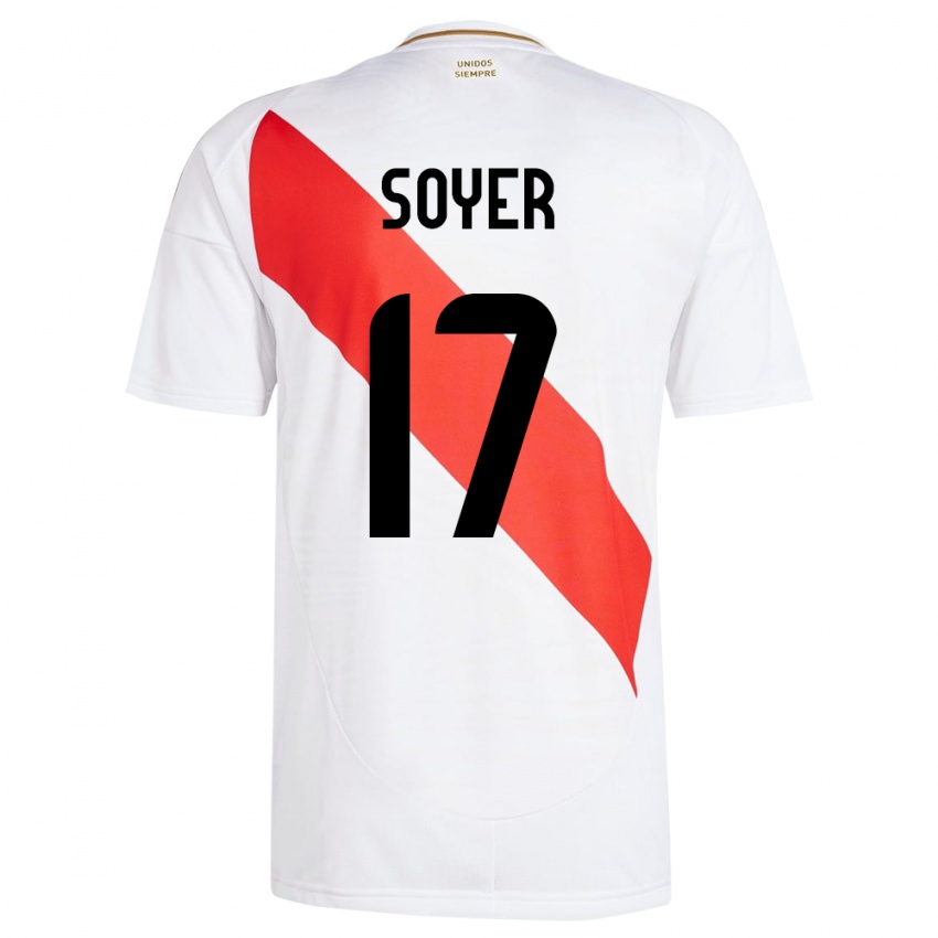 Criança Camisola Peru Bassco Soyer #17 Branco Principal 24-26 Camisa Brasil