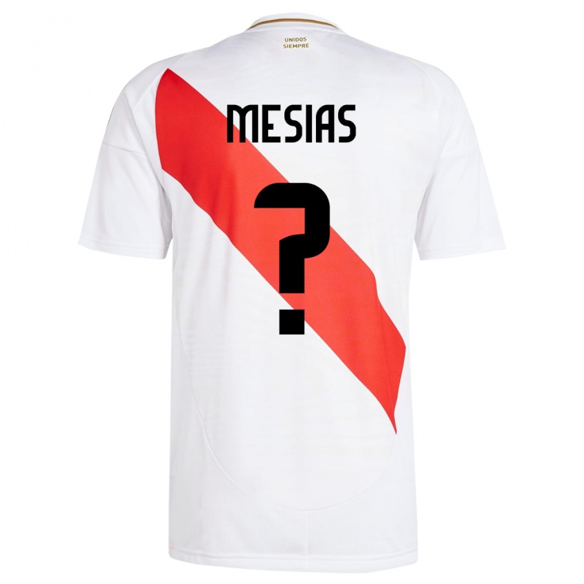 Criança Camisola Peru Fabrisio Mesías #0 Branco Principal 24-26 Camisa Brasil