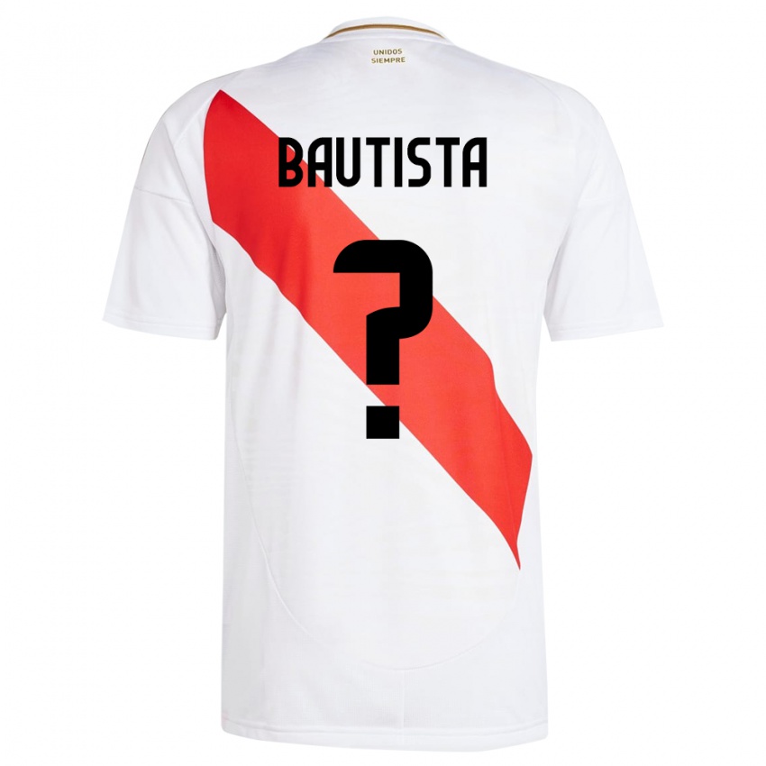 Criança Camisola Peru César Bautista #0 Branco Principal 24-26 Camisa Brasil