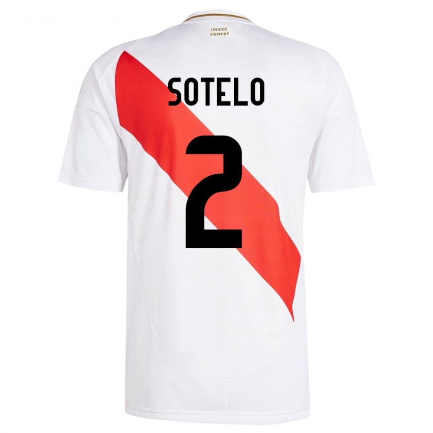 Criança Camisola Peru Ghian Sotelo #2 Branco Principal 24-26 Camisa Brasil