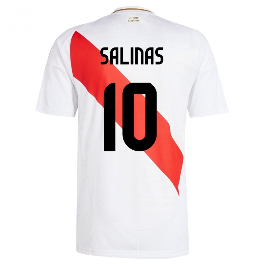 Criança Camisola Peru Thiago Salinas #10 Branco Principal 24-26 Camisa Brasil