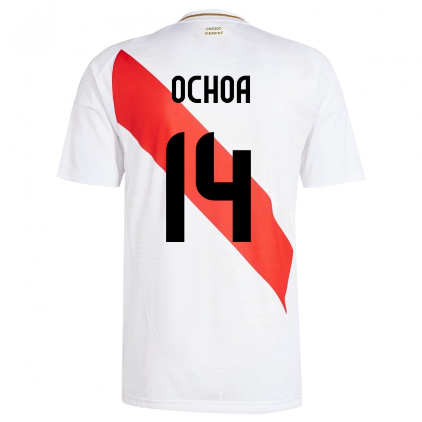 Criança Camisola Peru Victoria Ochoa #14 Branco Principal 24-26 Camisa Brasil