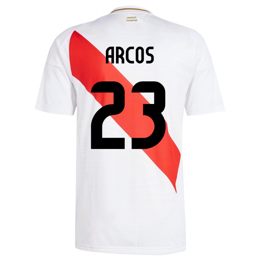 Criança Camisola Peru Lucía Arcos #23 Branco Principal 24-26 Camisa Brasil