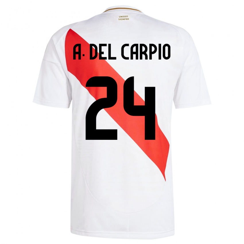 Criança Camisola Peru Annie Del Carpio #24 Branco Principal 24-26 Camisa Brasil