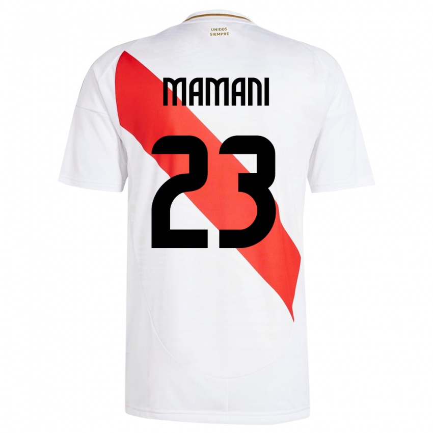 Criança Camisola Peru Julia Mamani #23 Branco Principal 24-26 Camisa Brasil