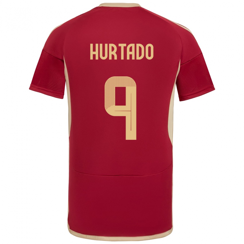 Criança Camisola Venezuela Jan Hurtado #9 Borgonha Principal 24-26 Camisa Brasil