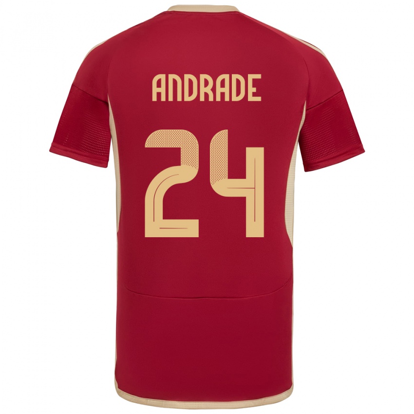 Criança Camisola Venezuela Kervin Andrade #24 Borgonha Principal 24-26 Camisa Brasil