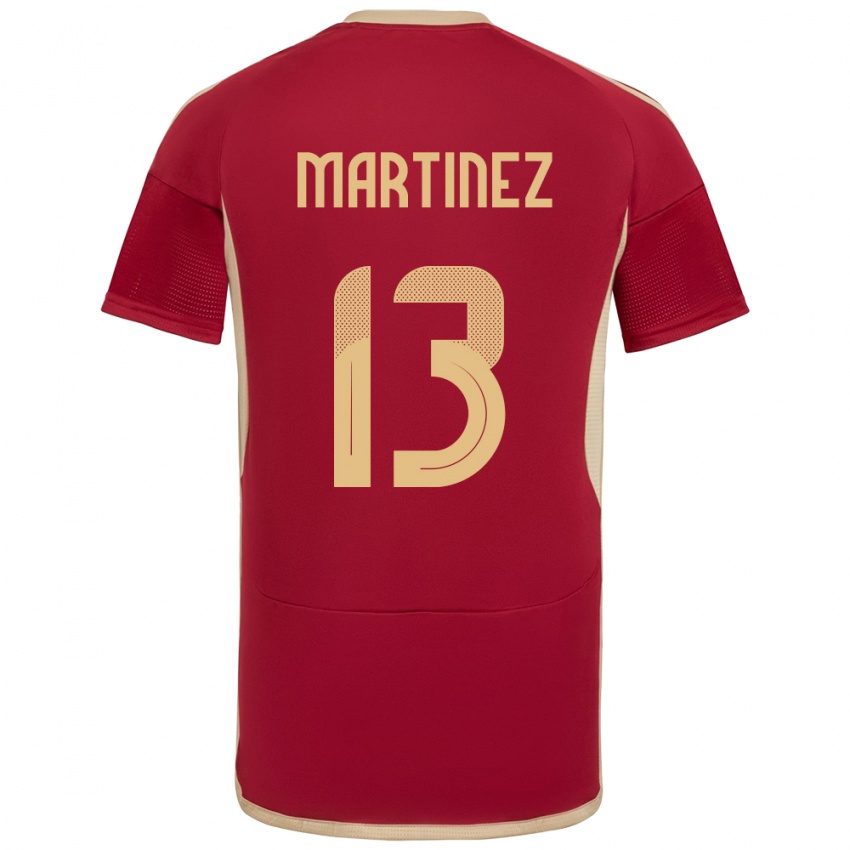 Criança Camisola Venezuela José Martínez #13 Borgonha Principal 24-26 Camisa Brasil