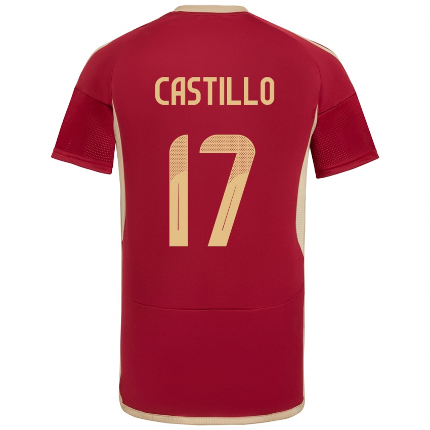 Criança Camisola Venezuela Edson Castillo #17 Borgonha Principal 24-26 Camisa Brasil