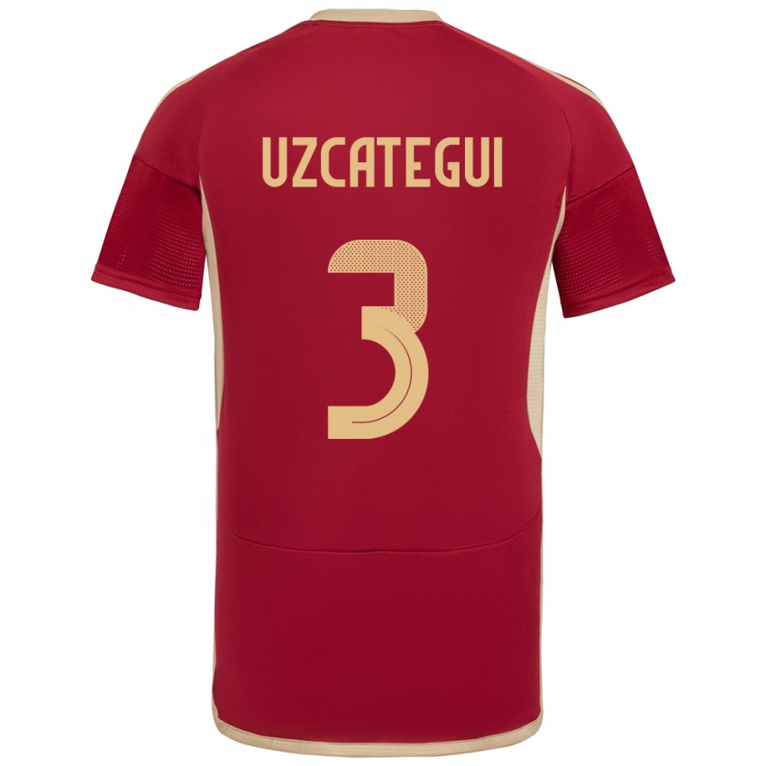 Criança Camisola Venezuela Rafael Uzcátegui #3 Borgonha Principal 24-26 Camisa Brasil