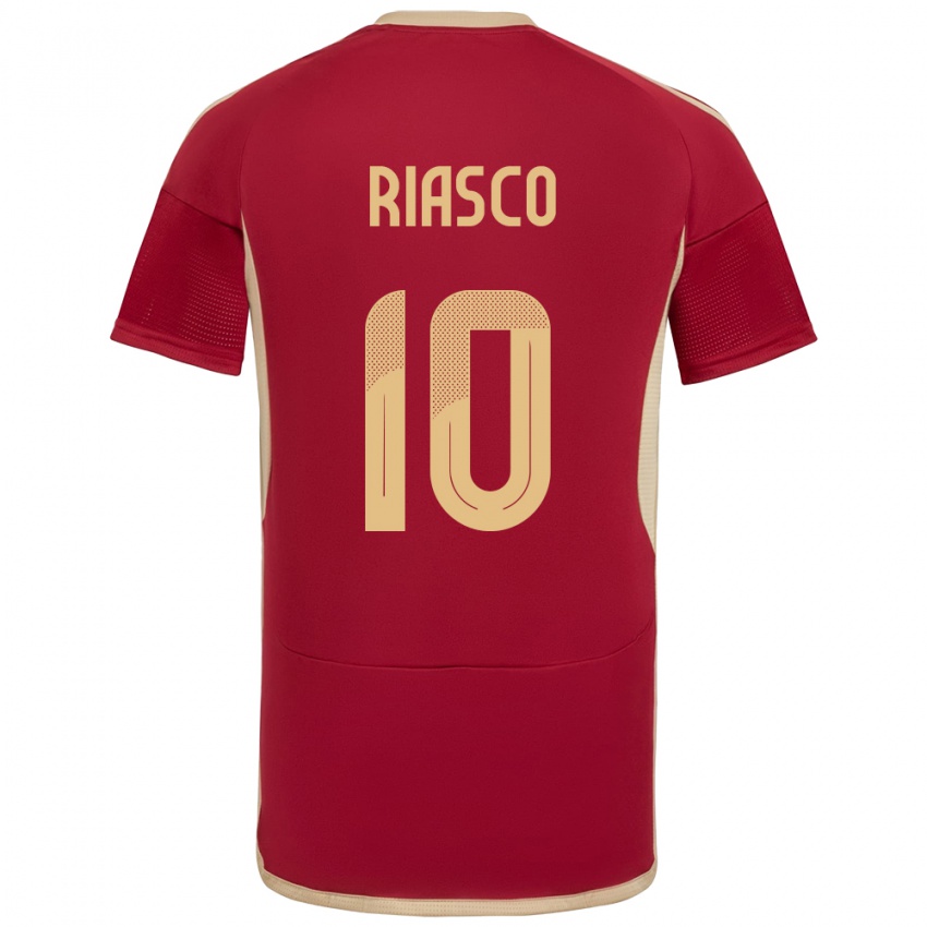 Criança Camisola Venezuela José Riasco #10 Borgonha Principal 24-26 Camisa Brasil