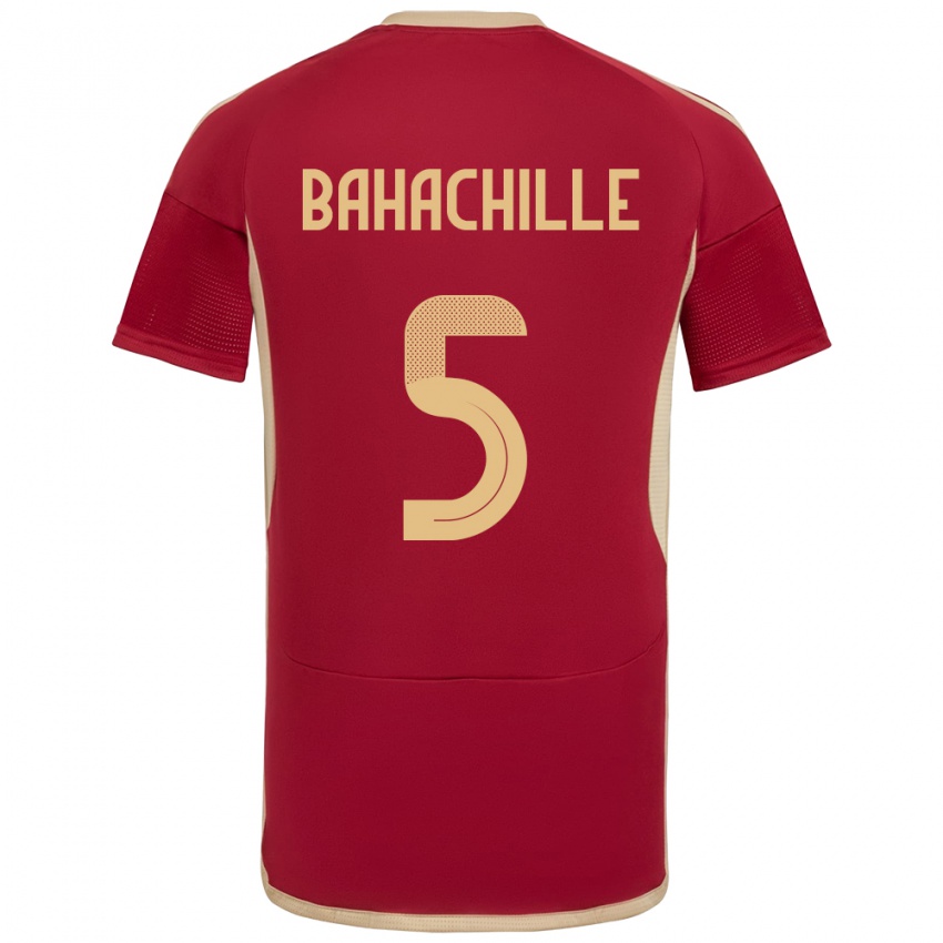 Criança Camisola Venezuela Abraham Bahachille #5 Borgonha Principal 24-26 Camisa Brasil