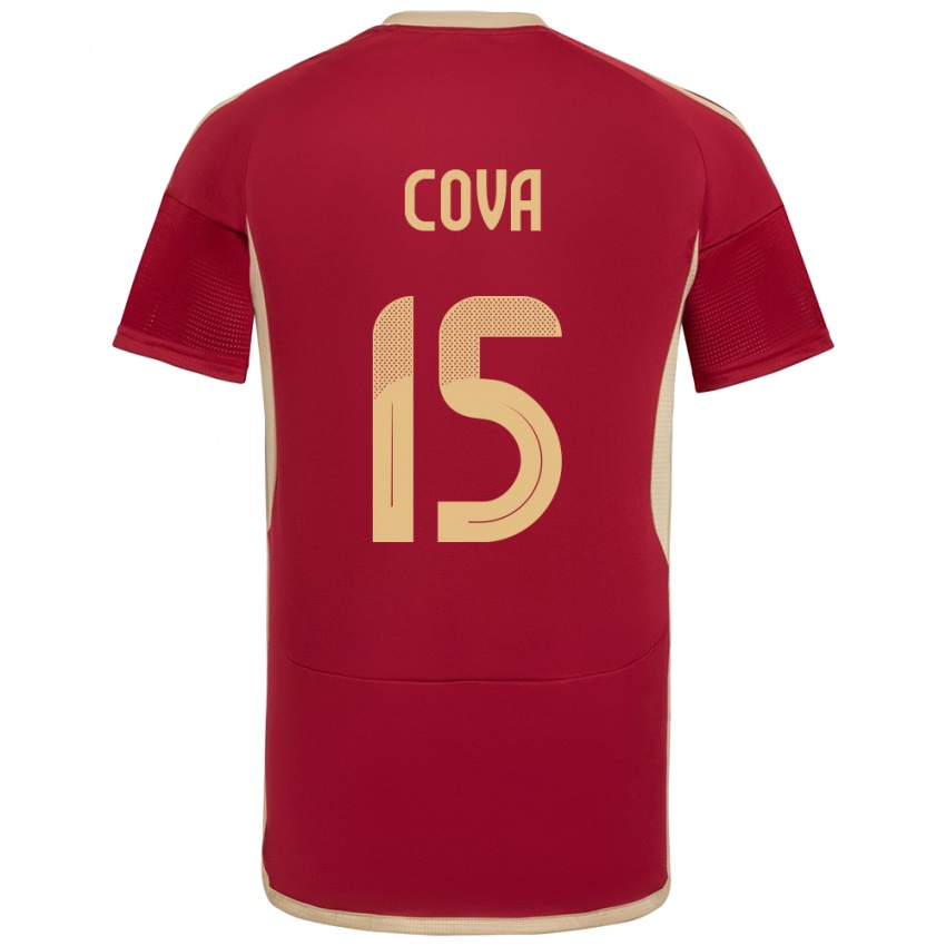 Criança Camisola Venezuela Adrián Cova #15 Borgonha Principal 24-26 Camisa Brasil