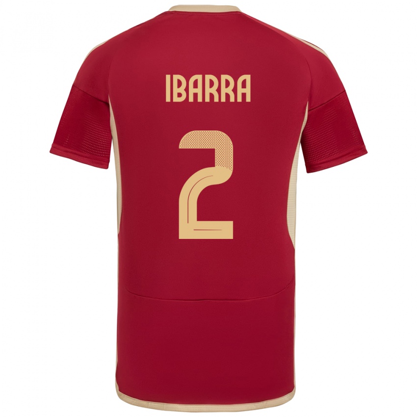 Criança Camisola Venezuela Pablo Ibarra #2 Borgonha Principal 24-26 Camisa Brasil