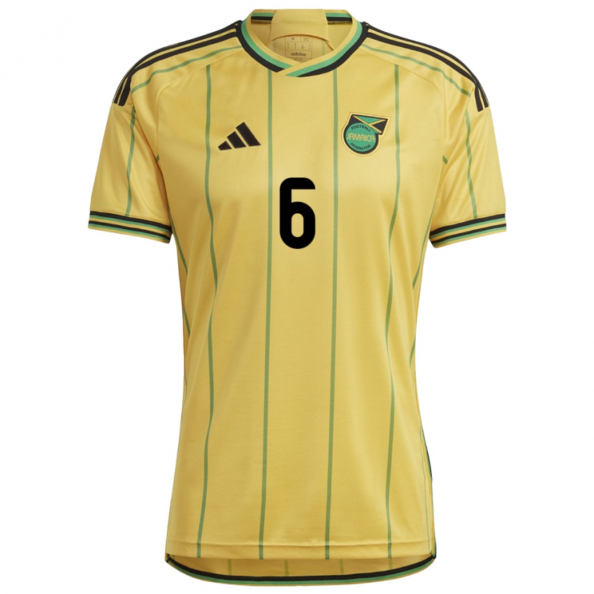 Criança Camisola Jamaica Ronaldo Barrett #6 Amarelo Principal 24-26 Camisa Brasil