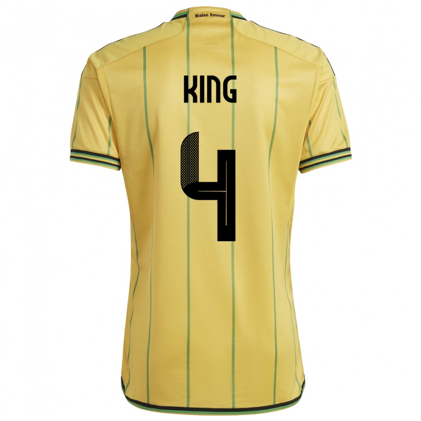 Criança Camisola Jamaica Richard King #4 Amarelo Principal 24-26 Camisa Brasil