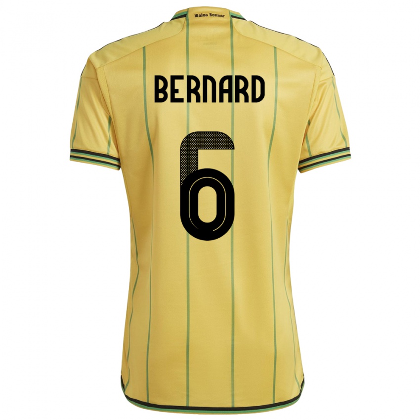 Criança Camisola Jamaica Di'shon Bernard #6 Amarelo Principal 24-26 Camisa Brasil