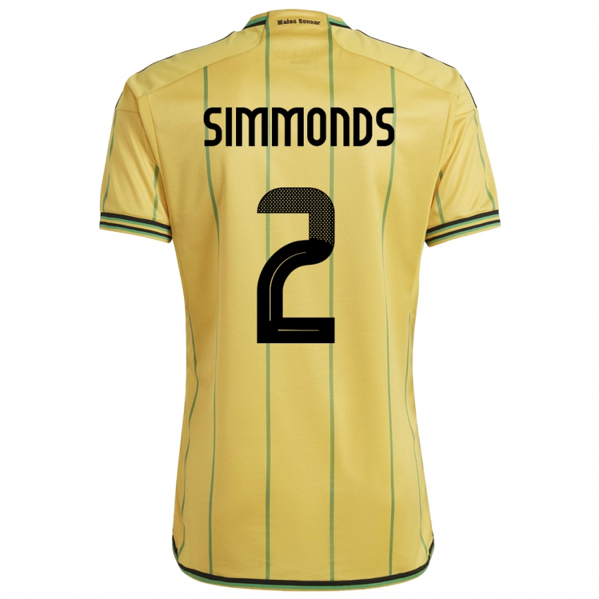 Criança Camisola Jamaica Nicholas Simmonds #2 Amarelo Principal 24-26 Camisa Brasil