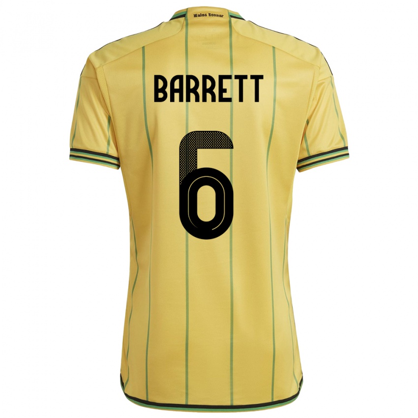 Criança Camisola Jamaica Ronaldo Barrett #6 Amarelo Principal 24-26 Camisa Brasil