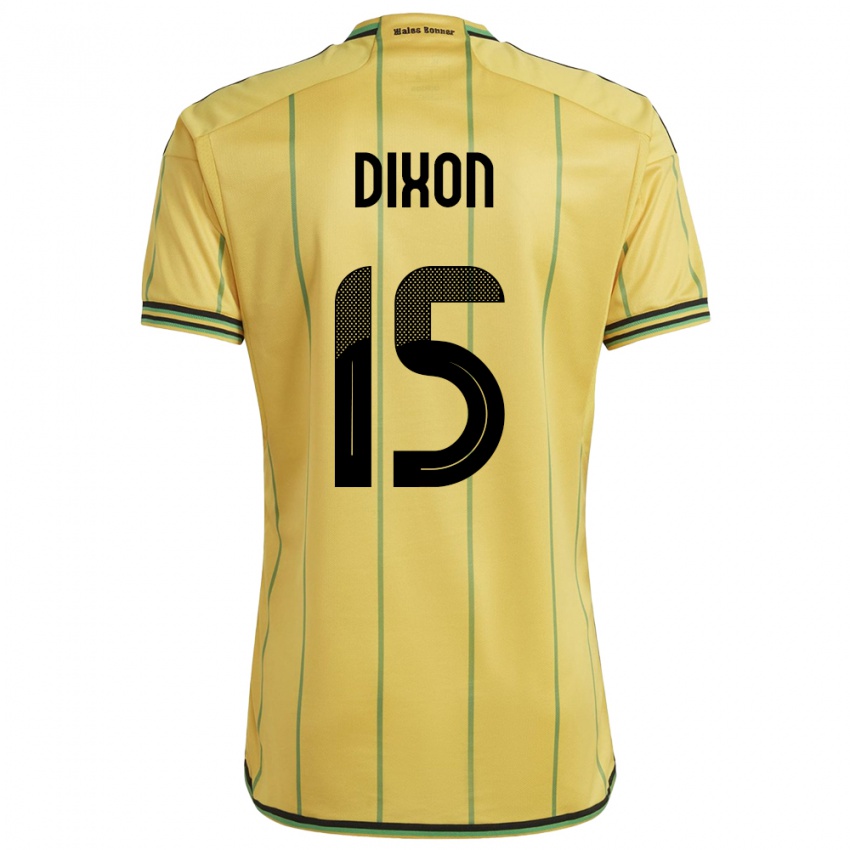 Criança Camisola Jamaica Ahir Dixon #15 Amarelo Principal 24-26 Camisa Brasil