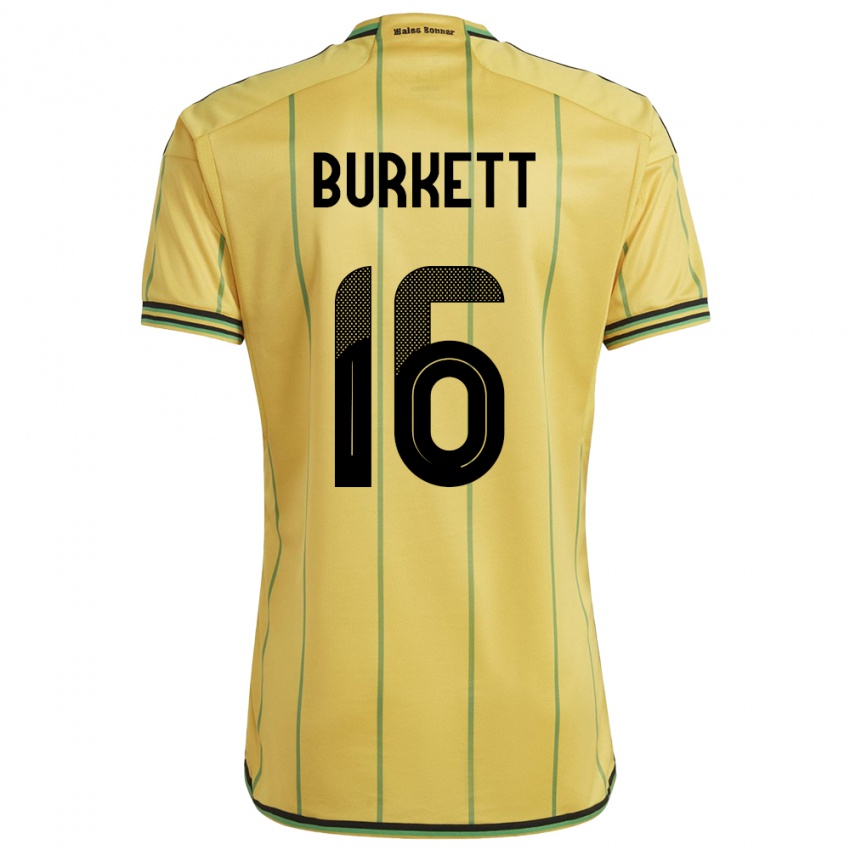 Criança Camisola Jamaica Brian Burkett #16 Amarelo Principal 24-26 Camisa Brasil