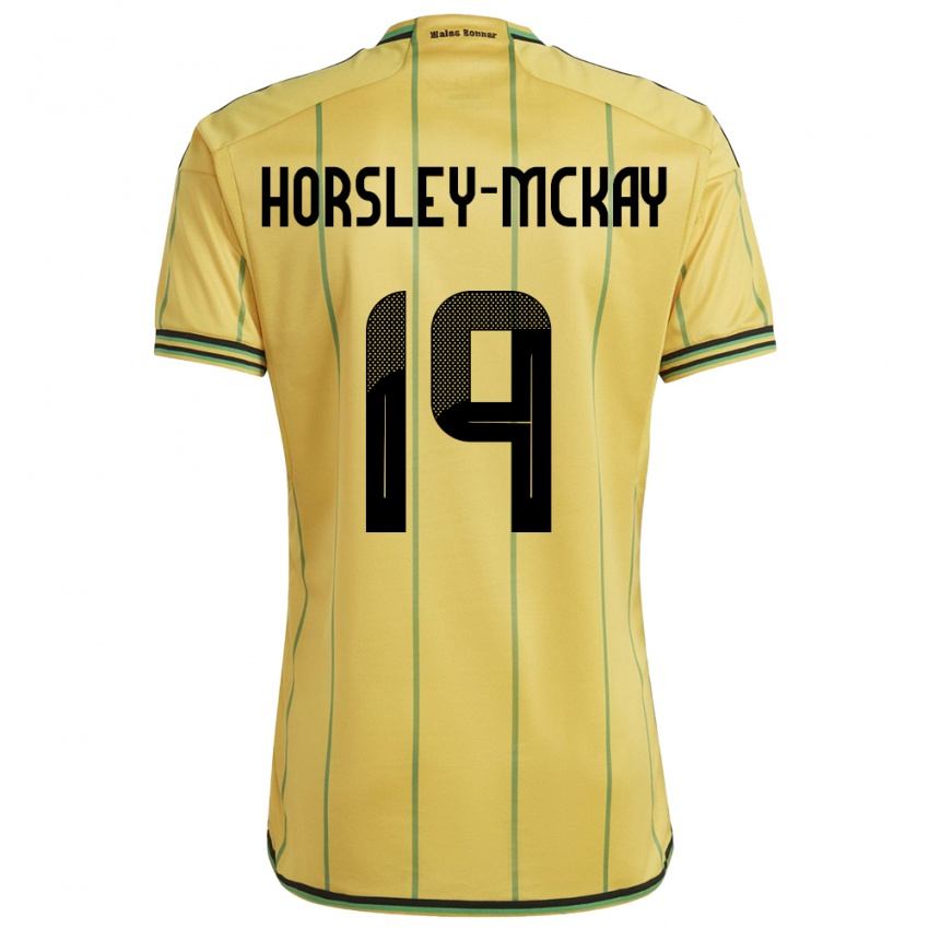 Criança Camisola Jamaica Kyron Horsley-Mckay #19 Amarelo Principal 24-26 Camisa Brasil