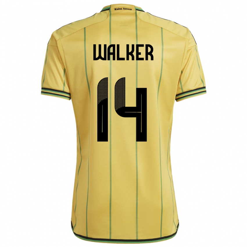 Criança Camisola Jamaica Ricshya Walker #14 Amarelo Principal 24-26 Camisa Brasil