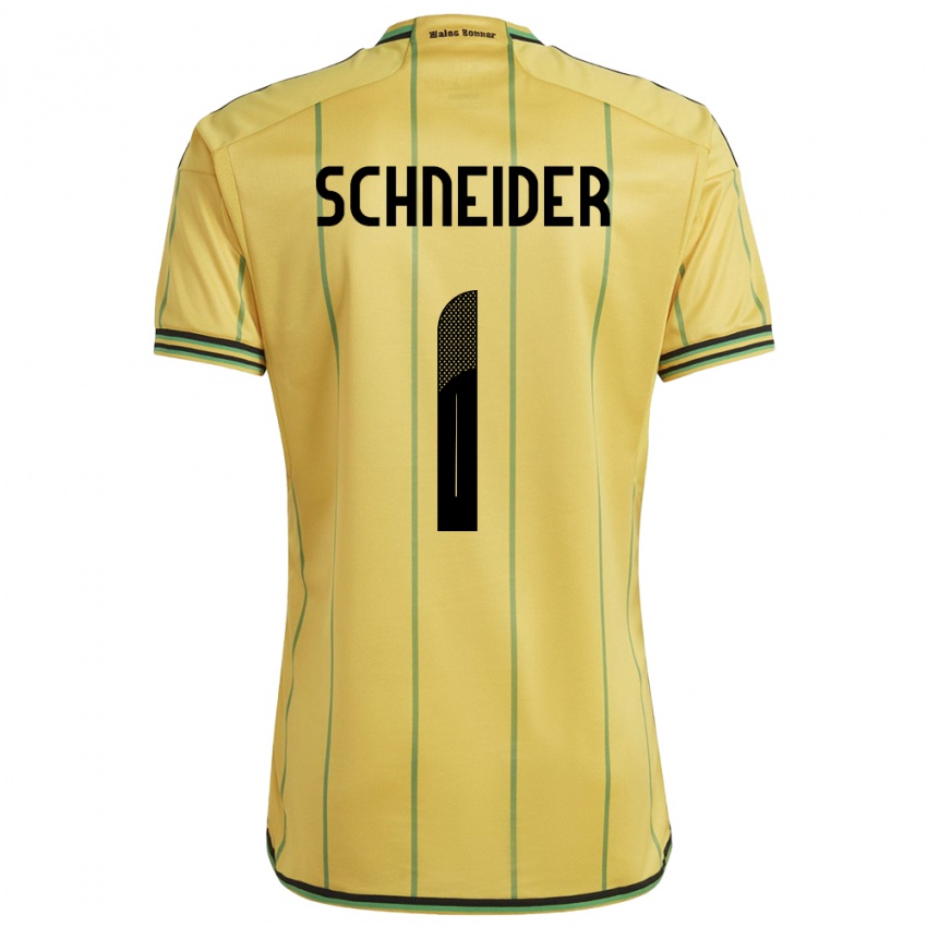 Criança Camisola Jamaica Sydney Schneider #1 Amarelo Principal 24-26 Camisa Brasil