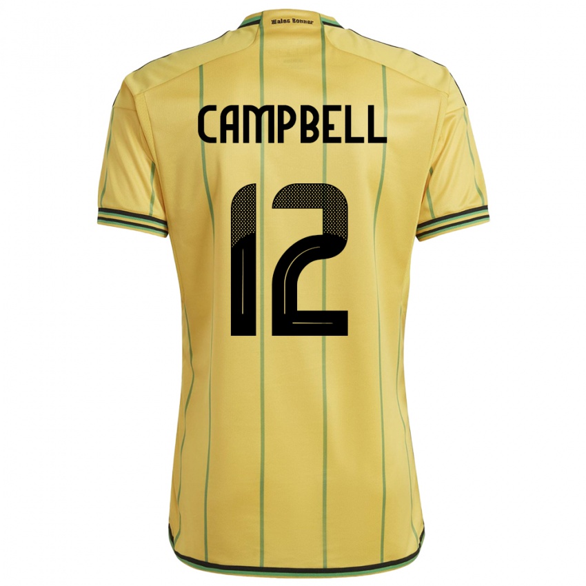 Criança Camisola Jamaica Sashana Campbell #12 Amarelo Principal 24-26 Camisa Brasil