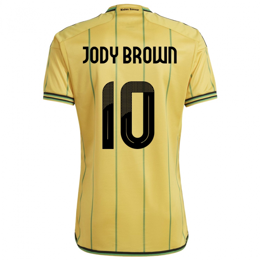 Criança Camisola Jamaica Jody Brown #10 Amarelo Principal 24-26 Camisa Brasil