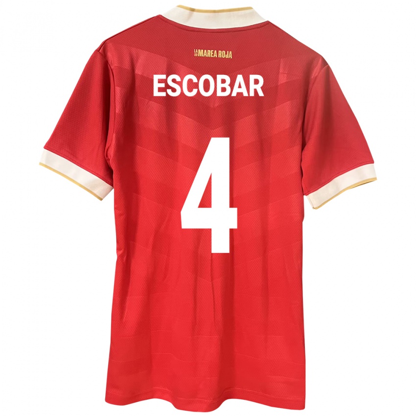 Criança Camisola Panamá Fidel Escobar #4 Vermelho Principal 24-26 Camisa Brasil