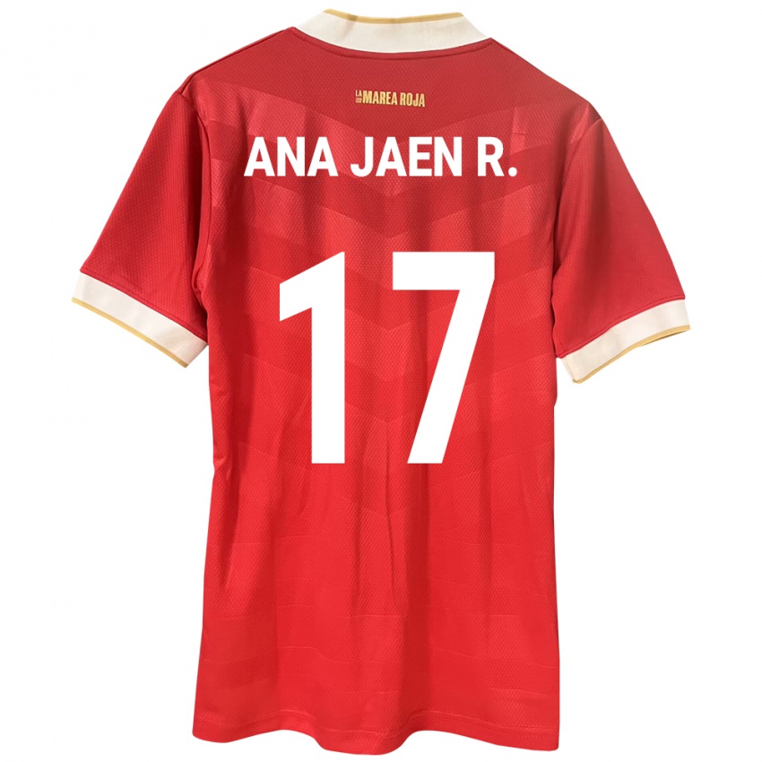 Criança Camisola Panamá Ana Jaén Rodríguez #17 Vermelho Principal 24-26 Camisa Brasil